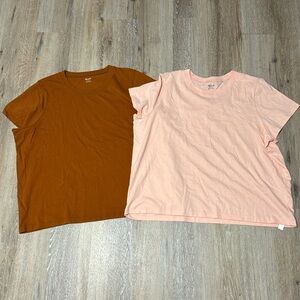 MADEWELL BASIC TEES SZ 2X RUST & PEACH NWT YOU CHOOSE!